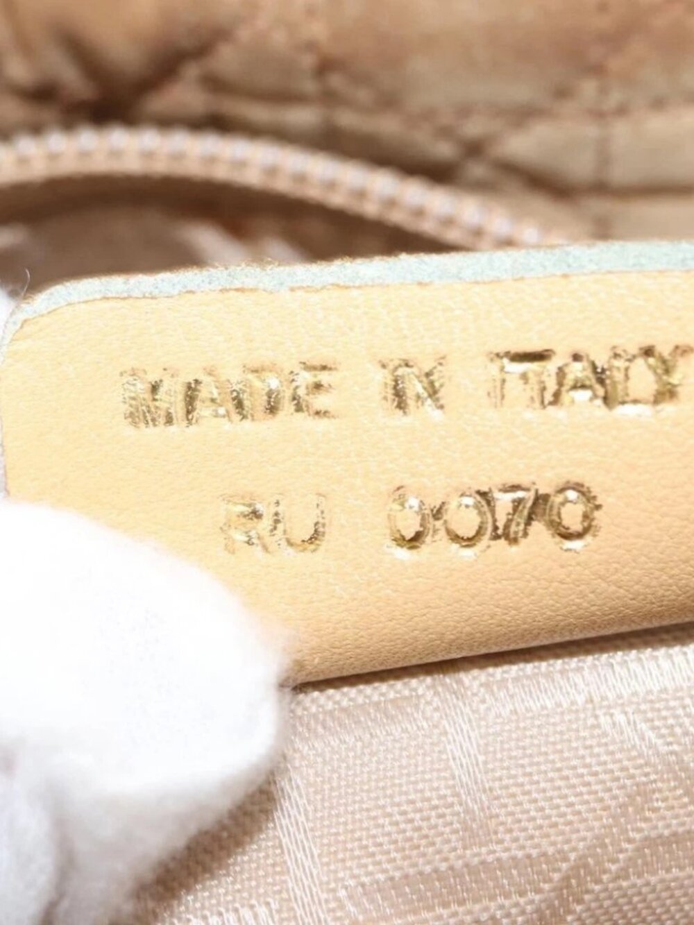 Christian Dior Lady Dior Canage Hand Bag Nylon Beige Gold - Picture 15 of 16